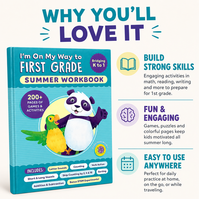 I'm On My Way to First Grade Summer Workbook – 200+ Learning Games & Activities for Kids Entering 1st Grade