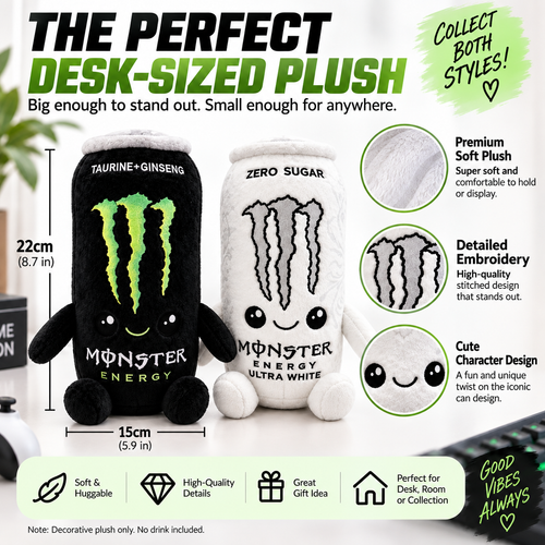 Monster Energy Drink Can Plush Toy
