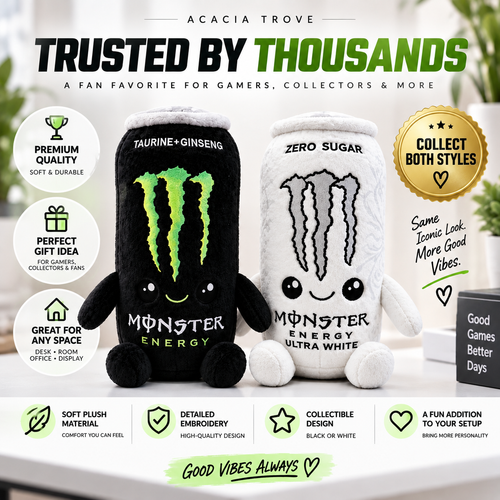 Monster Energy Drink Can Plush Toy
