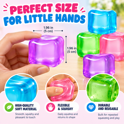 4-Pack Slow-Rising Squishy Cubes – Squeeze, Stack & Stretch