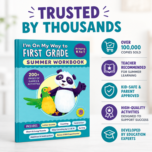I'm On My Way to First Grade Summer Workbook – 200+ Learning Games & Activities for Kids Entering 1st Grade