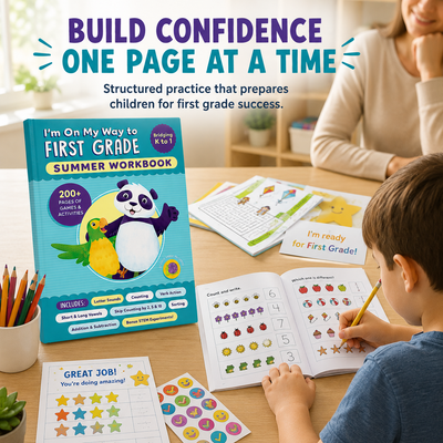 I'm On My Way to First Grade Summer Workbook – 200+ Learning Games & Activities for Kids Entering 1st Grade