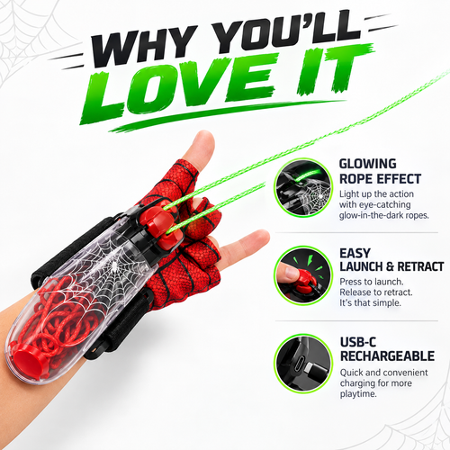 Web Shooter – Light-Up Rope Launcher